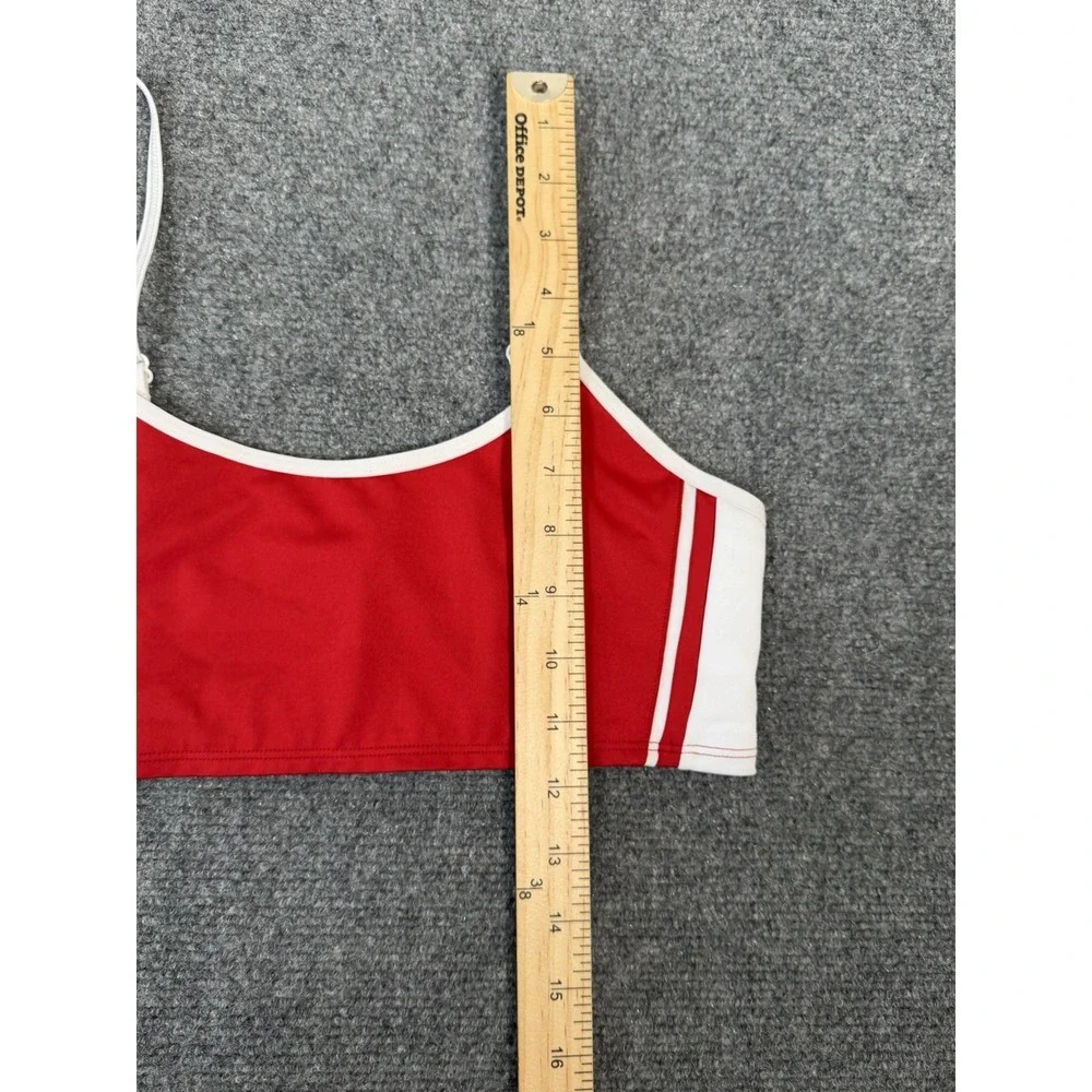 Alo Yoga Airlift Car Club Bra Red White Colorblock Crop Sports Bra Women's M